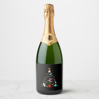 Dentist Dental kerstboomversiering Xmas Holida Sparkling Wijnetiket