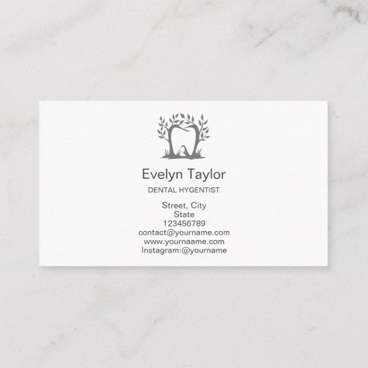 Dentist Dental Klinische tanden Whitening Benoemin Visitekaartje (Achterkant)