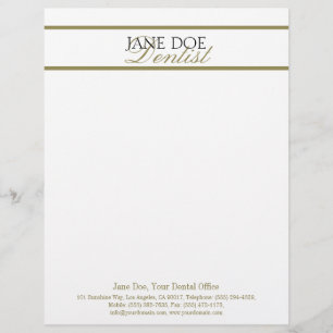 Dentist Dental Letterhead Gold-Match Visitekaartje Persoonlijk Briefhoofd