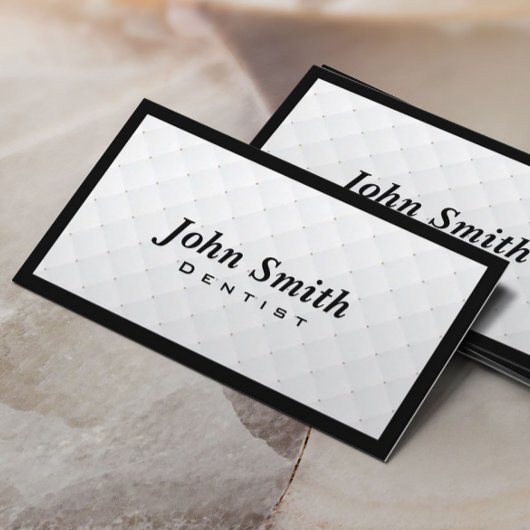 Dentist Dental Office Elegant Black Border Visitekaartje