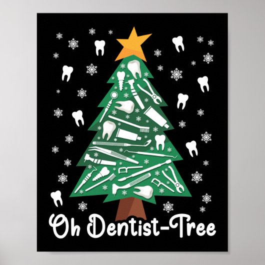Dentist Dental Ohh Dentist - Boom kerstboom Poster (Voorkant)