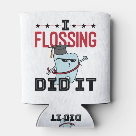 Dentist Dental School Afstuderen Funny Flossing Blikjeskoeler (Achterkant)