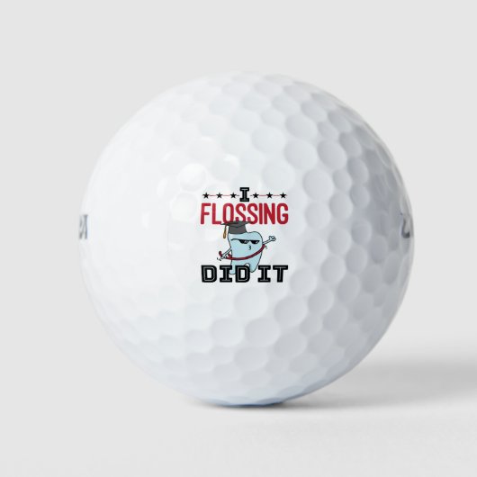 Dentist Dental School Afstuderen Funny Flossing Golfballen (Voorkant)
