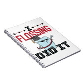 Dentist Dental School Afstuderen Funny Flossing Notitieboek (Rechterzijde)