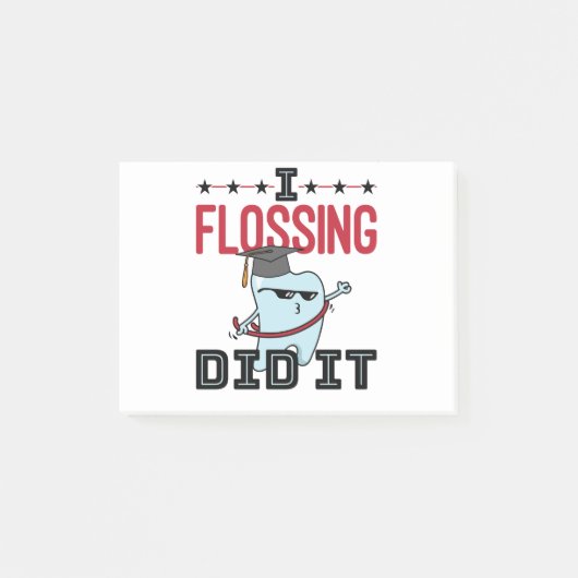 Dentist Dental School Afstuderen Funny Flossing Post-it® Notes (Voorkant)