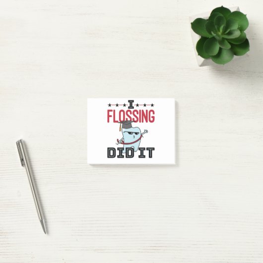 Dentist Dental School Afstuderen Funny Flossing Post-it® Notes (Kantoor)