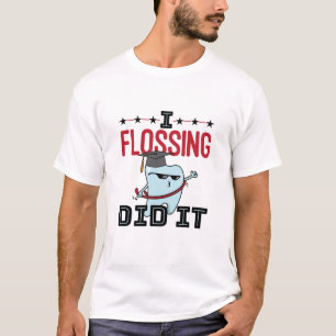 Dentist Dental School Afstuderen Funny Flossing T-shirt