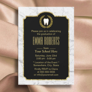 Dentist Dental School Afstuderen Moderne marmer Kaart