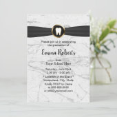 Dentist Dental School Afstuderen White Marble Kaart (Staand voorkant)