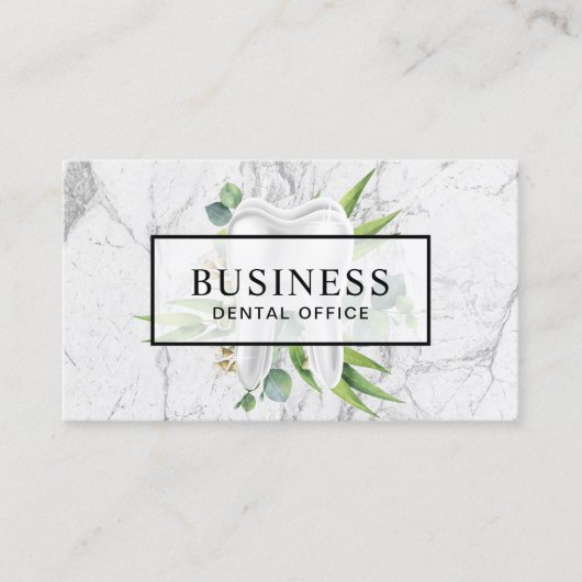 Dentist Dental Tooth Modern Marble Appointment Afsprakenkaartje (Voorkant)
