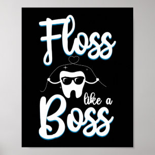 Dentist Dentale Floss als een borsgebluste Poster