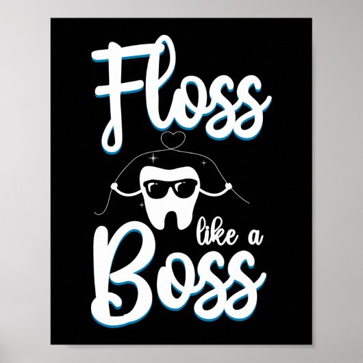 Dentist Dentale Floss als een borsgebluste Poster (Voorkant)