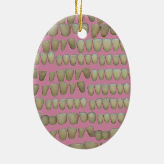 DENTIST DENTISTRY ORTHODONTICS ROTTEN TEETH MOUTH KERAMISCH ORNAMENT (Achterkant)