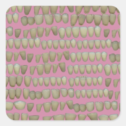 DENTIST DENTISTRY ORTHODONTICS ROTTEN TEETH MOUTH VIERKANTE STICKER (Voorkant)