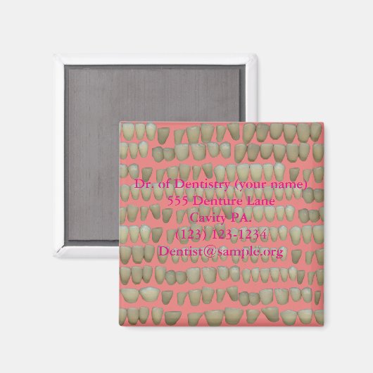 Dentist Dentistry Rotten Teeth Help Orthodontie Magneet (Voorkant / Achterkant)