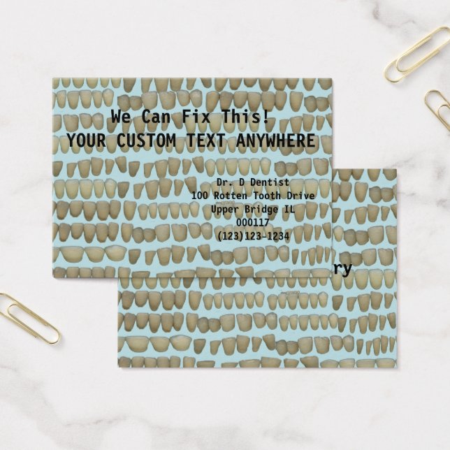 Dentist Dentistry Rotten Teeth Help Orthodontie Visitekaartjes (Kantoor)