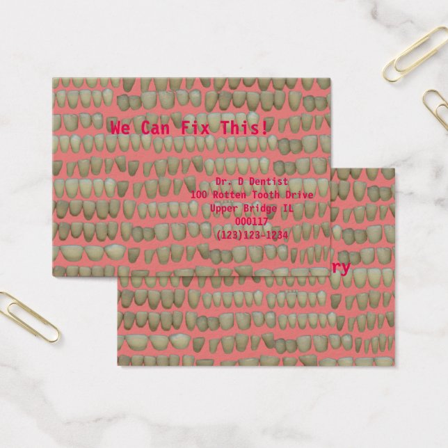 Dentist Dentistry Rotten Teeth Help Orthodontie Visitekaartjes (Kantoor)