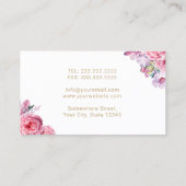 Dentist Elegant Floral Gold Tooth Dental Care Visitekaartje (Achterkant)