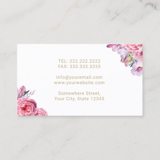 Dentist Elegant Floral Gold Tooth Dental Care Visitekaartje (Achterkant)