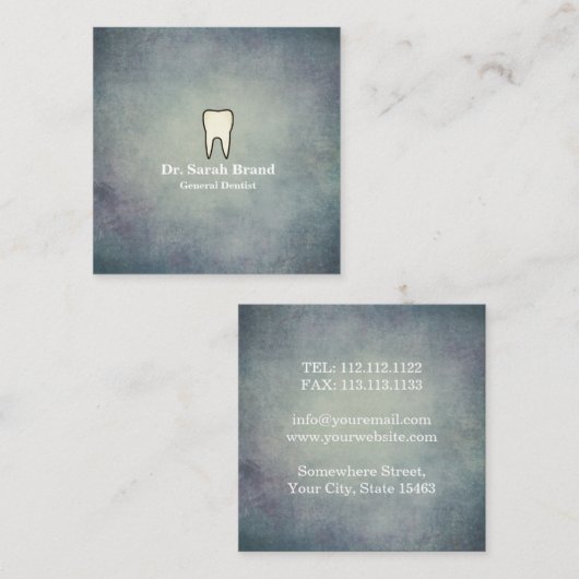 Dentist Elegant Floral Tooth Dental Care Vierkante Visitekaartje (Voorkant / Achterkant)