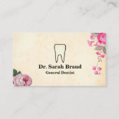 Dentist Elegant Floral Tooth Dental Care Visitekaartje (Voorkant)