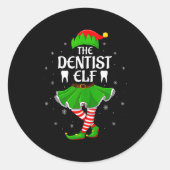 Dentist Elf Christmas Family Girls Women Elf Squad Ronde Sticker (Voorkant)