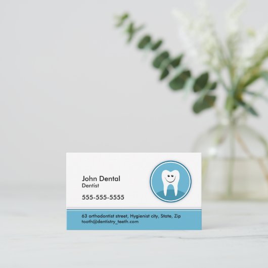 Dentist- en tandheelkundige kaart of profielkaart visitekaartje (Staand voorkant)