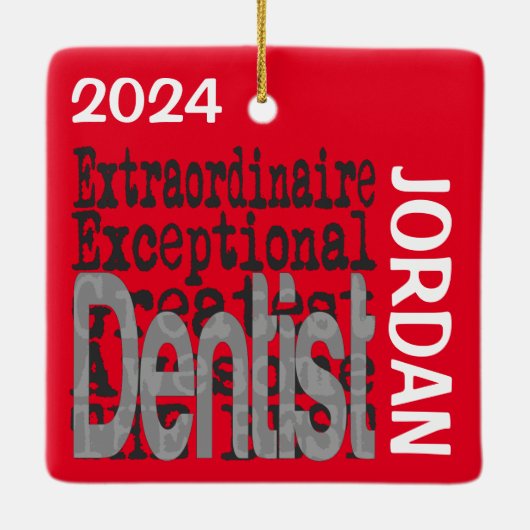 Dentist Extraordinaire CUSTOM Keramisch Ornament (Achterkant)