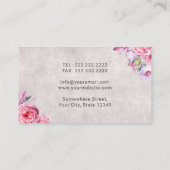 Dentist  Floral White Tooth Dental Care Visitekaartje (Achterkant)