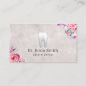 Dentist  Floral White Tooth Dental Care Visitekaartje (Voorkant)