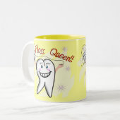 Dentist "Floss Queen" T-Shirts en Gifts Tweekleurige Koffiemok (Voorkant links)