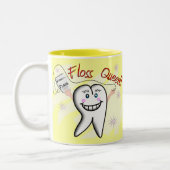 Dentist "Floss Queen" T-Shirts en Gifts Tweekleurige Koffiemok (Links)