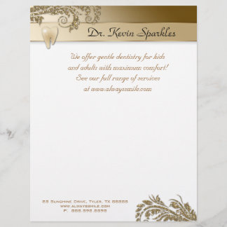 Dentist Flyer Tooth Logo Gold lekt glitter