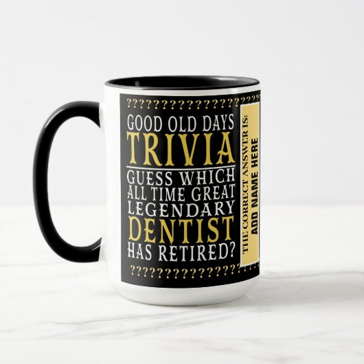Dentist Funny Personalized Remoe, Retirement Mok (Links)