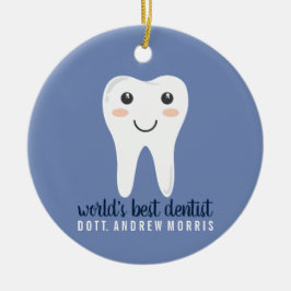 Dentist gepersonaliseerd cadeauidee keramisch ornament