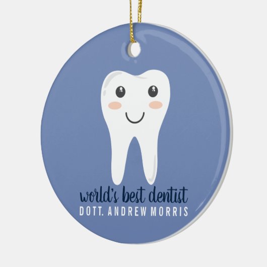 Dentist gepersonaliseerd cadeauidee keramisch ornament (Links)