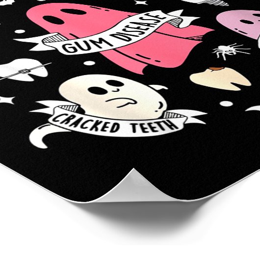 Dentist Ghost Soky Halloween Dental Hygienist Ista Poster (Hoek)