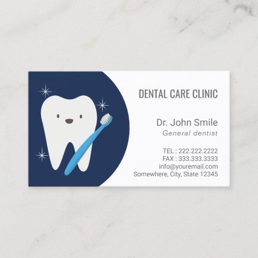 Dentist glimlachend tandheelkundige afspraak afsprakenkaartje (Voorkant)