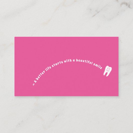 Dentist | Glimlende tand Visitekaartje (Achterkant)