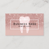 Dentist Glitter Tooth Roos Gold Ombre Dental Care Visitekaartje (Voorkant)