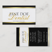 Dentist Gold Metallic-script Visitekaartje (Voorkant / Achterkant)