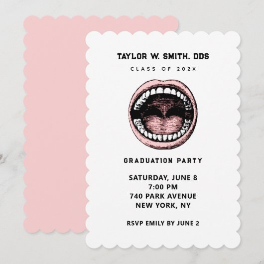 Dentist Graduation Party Invitation Kaart (Voorkant / Achterkant)