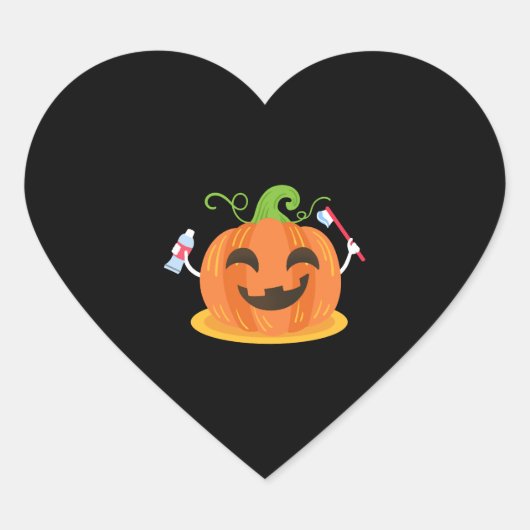 Dentist Halloween Pumpkin Tooth Hart Sticker (Voorkant)