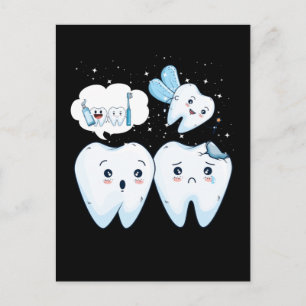 Dentist Happy Teeth Cute Fairy Dental Assistant Briefkaart