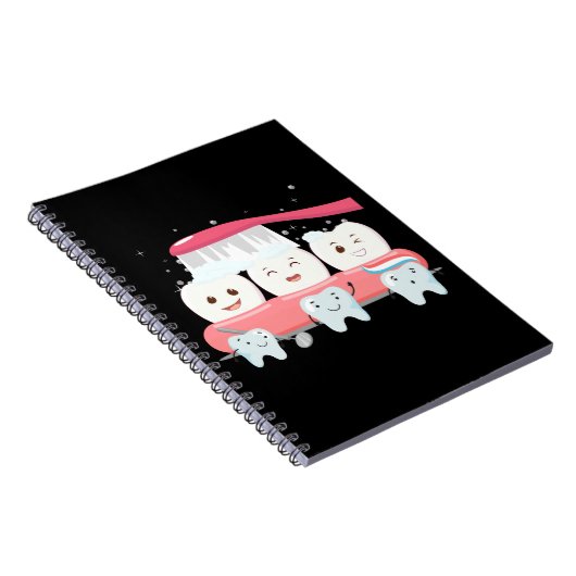 Dentist Happy Teeth Toothborstel tandassistent Notitieboek (Rechterzijde)