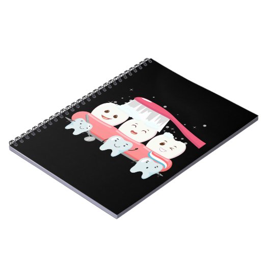 Dentist Happy Teeth Toothborstel tandassistent Notitieboek (Linkerzijde)