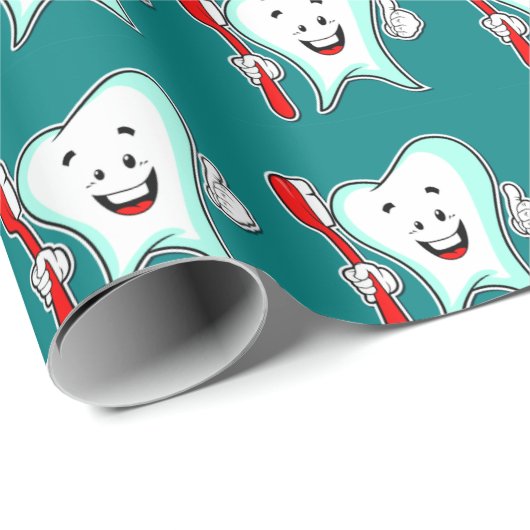 Dentist Happy Tooth Cadeaupapier (Rol Hoek)