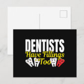Dentist heeft ook vullingen - Dentale Feelings Pun Briefkaart (Voorkant / Achterkant)