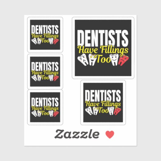 Dentist heeft ook vullingen - Dentale Feelings Pun Sticker (Vel)