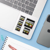 Dentist heeft ook vullingen - Dentale Feelings Pun Sticker (Laptop met iPhone)